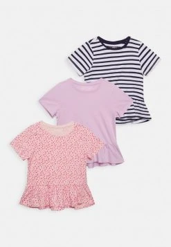 Friboo Niños PEPLUM HEM TEE 3 PACK - Camiseta Estampada - Pink - 402_purple - 404_dark Blue - 503