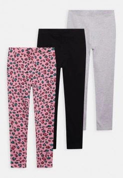 Friboo Niños BASIC GIRLS 3 PACK - Leggings - Pink - 402_grey - 102_black - 802