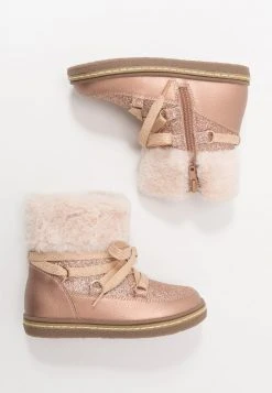 Friboo Niños Botines Con Cordones - Rose Gold