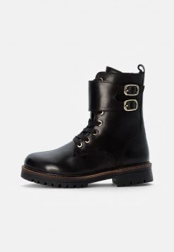 Friboo Niños LEATHER BOOTIES - Botines Con Cordones - Black